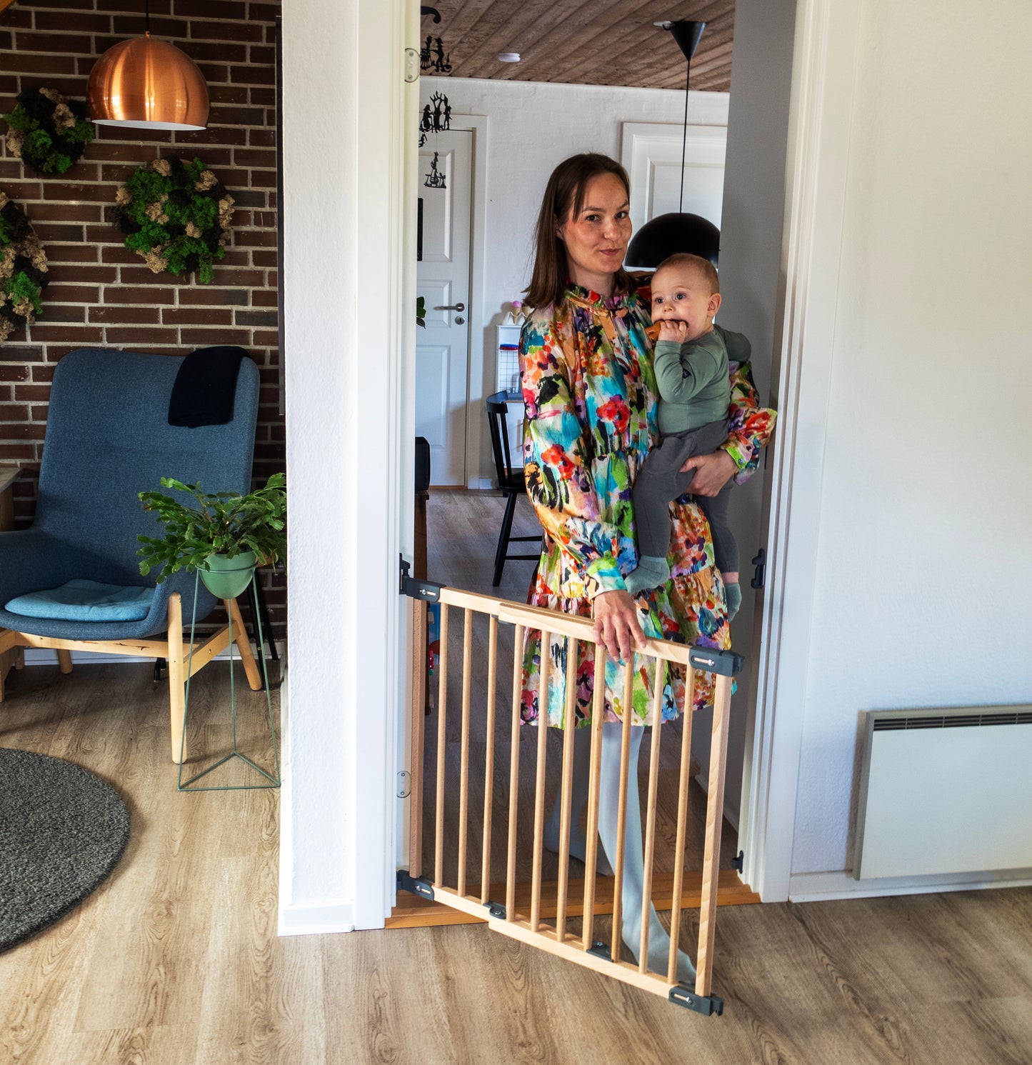 BabyDan Elin Deluxe Ahşap Bebek ve Çocuk Güvenlik Kapısı Naturel