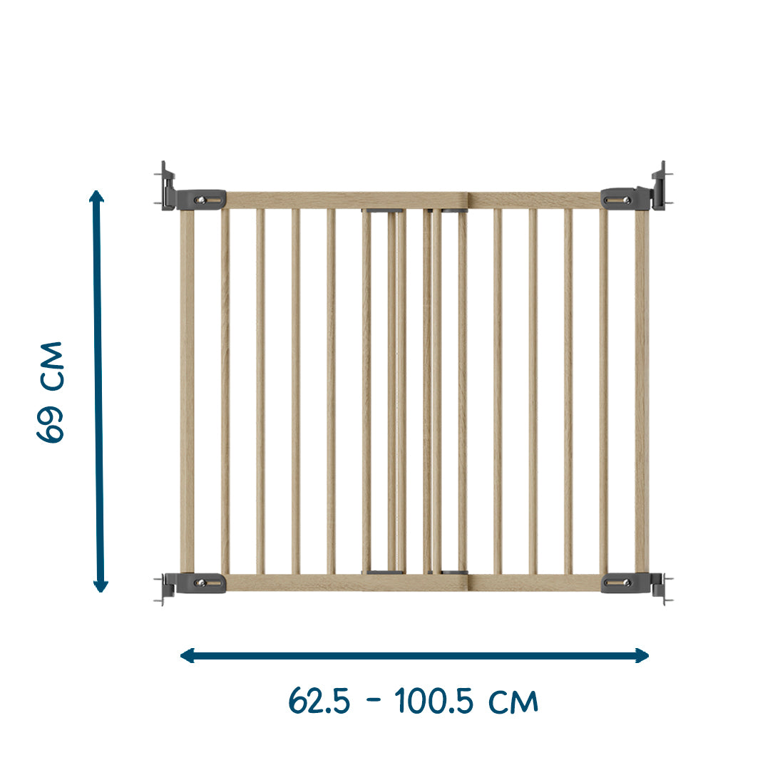 BabyDan Elin Deluxe Ahşap Bebek ve Çocuk Güvenlik Kapısı Naturel