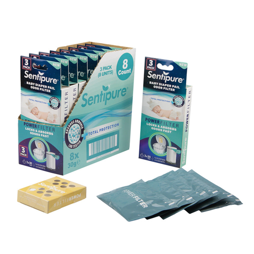 Sentipure Bebek Bezi Kokusu Giderici Filtre - 90 Günlük Ekonomik Paket